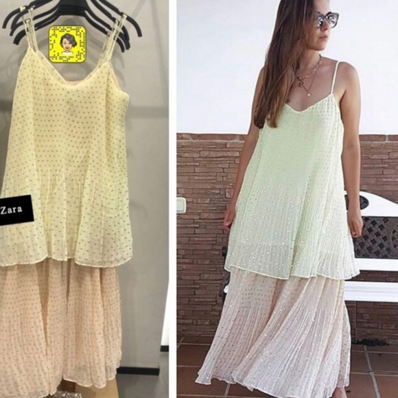 ZARA Pleated dress With metallic thread bloggers favorite - Picture 13 of 16